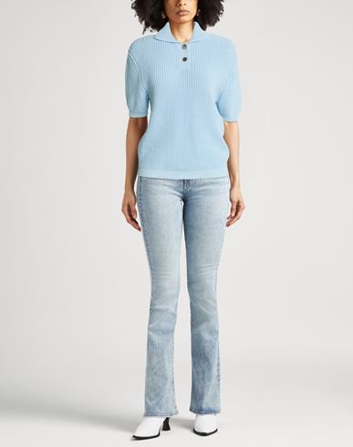Woman Sweater Sky blue Size S Cotton