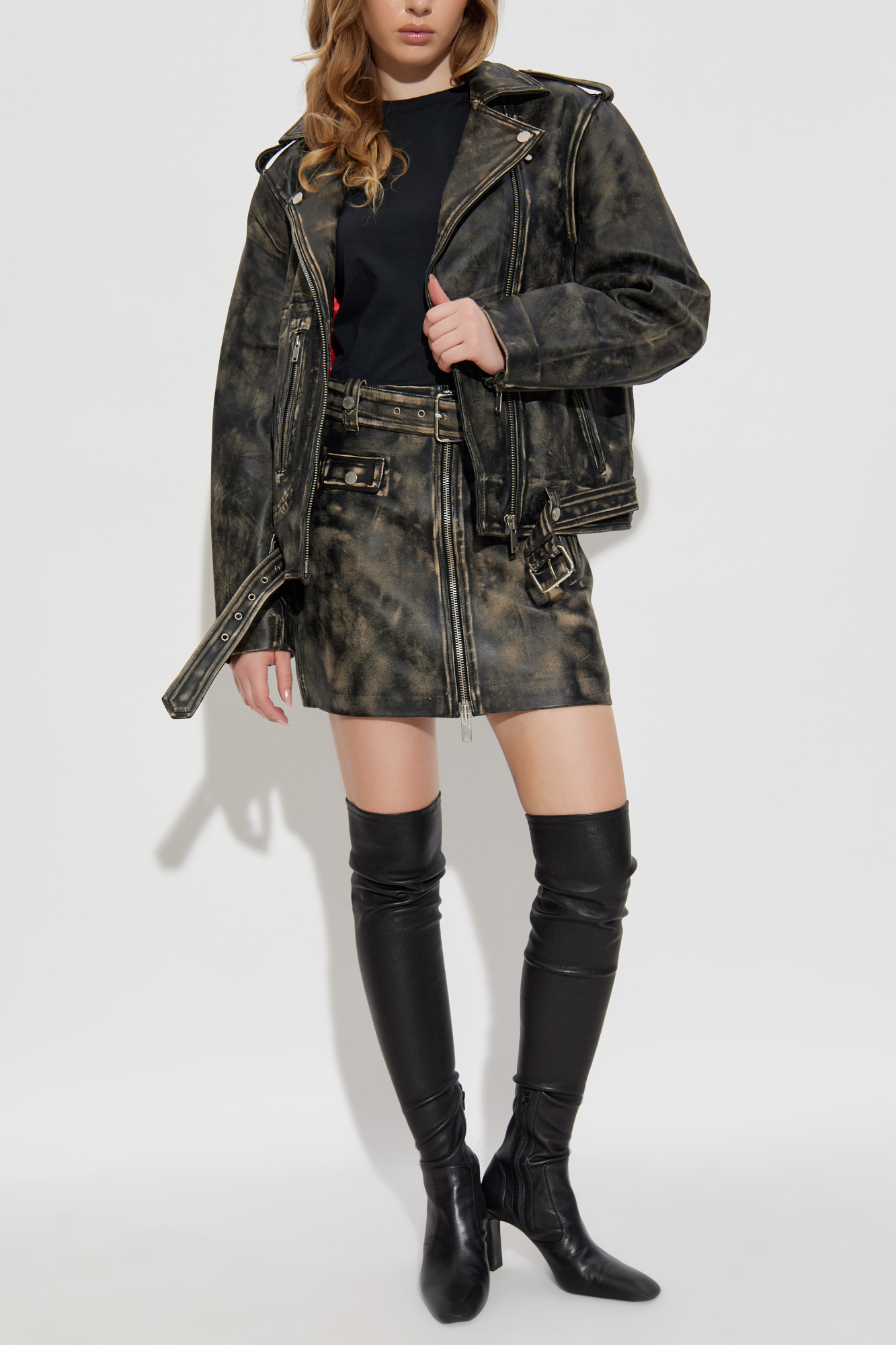 Leather Skirt 'Gzrylee', Women's, Black