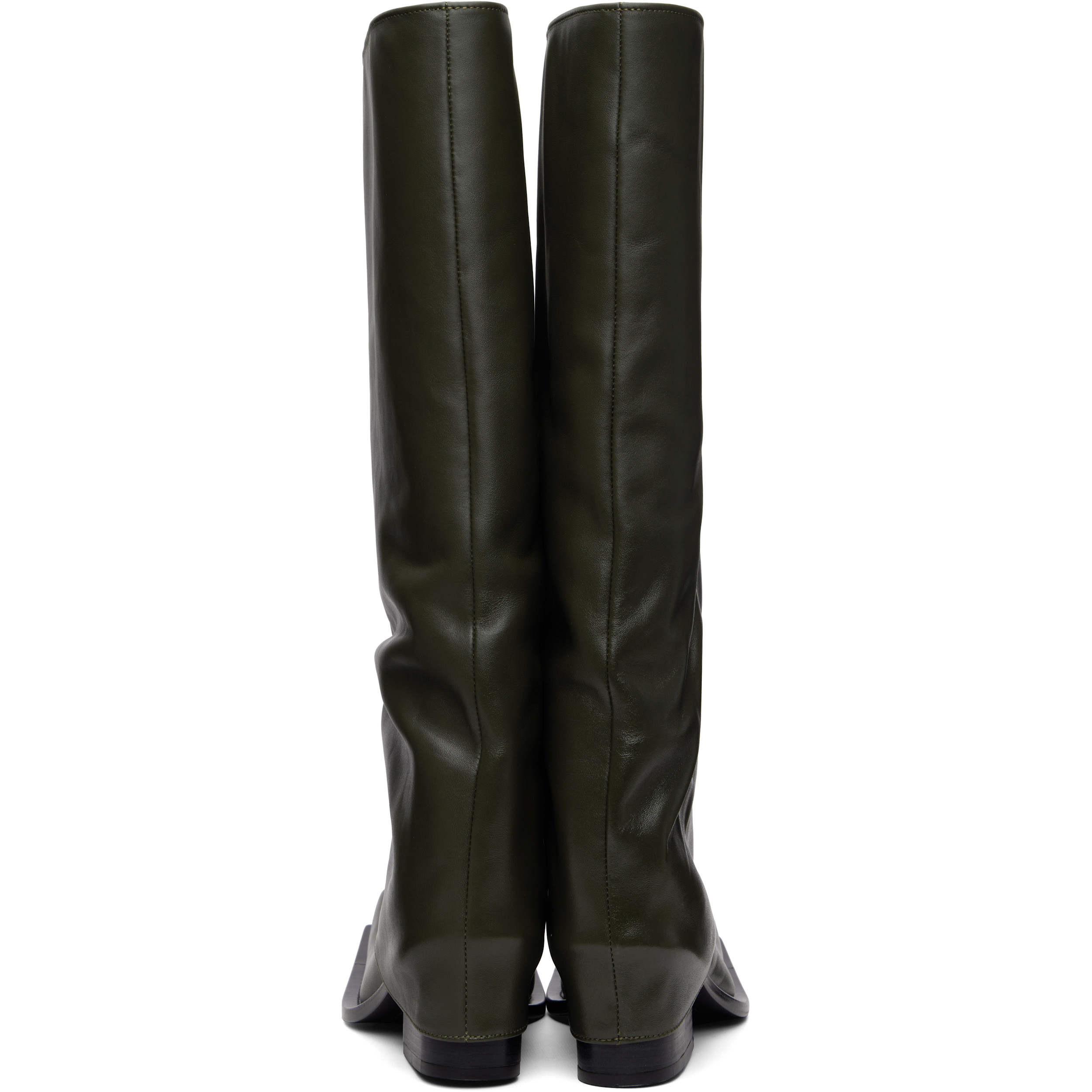 Khaki Havva Chunky Heel Tall Boots