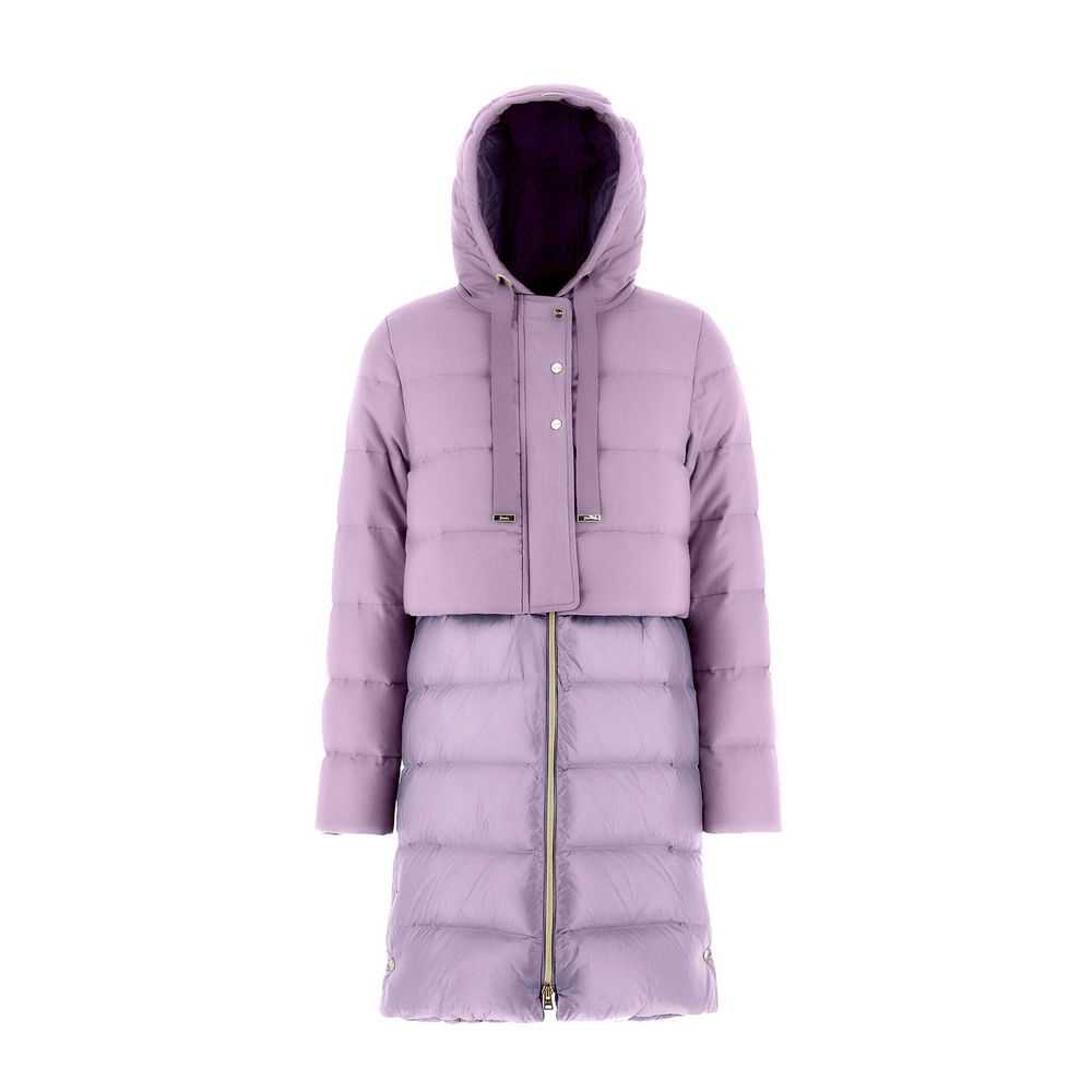 Cashmere Blend Puffer Down Jacket — Purple