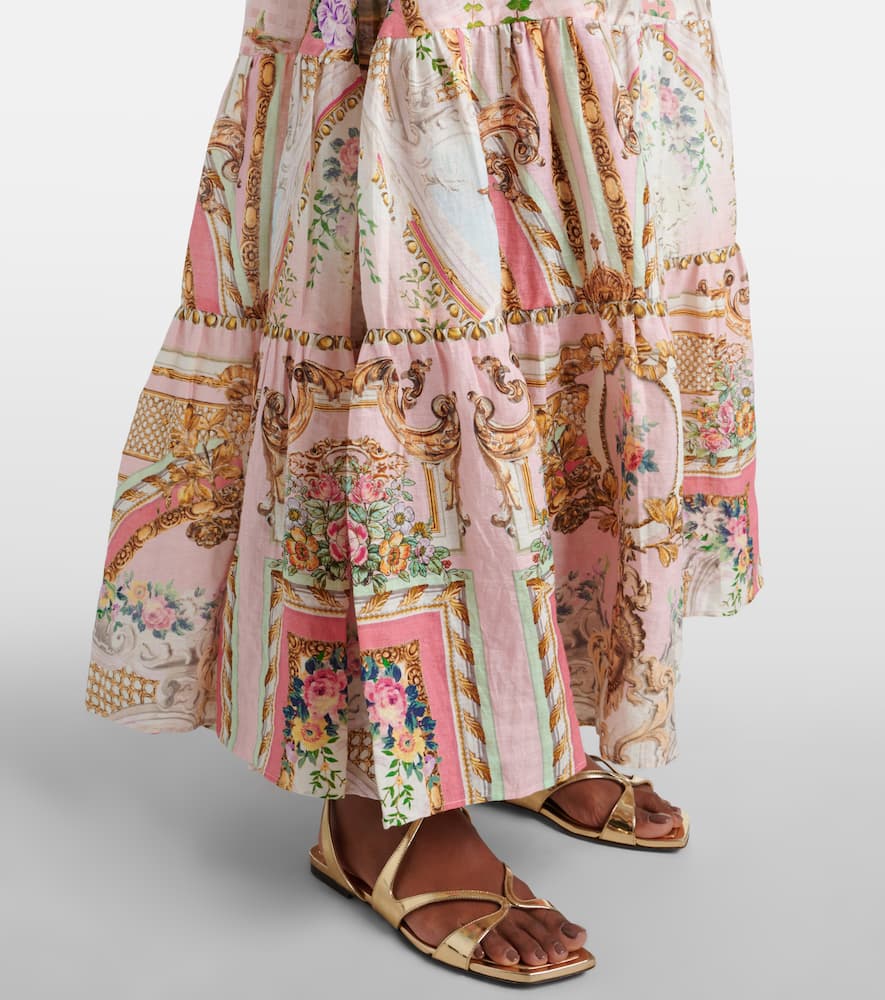 Tiered linen maxi dress
