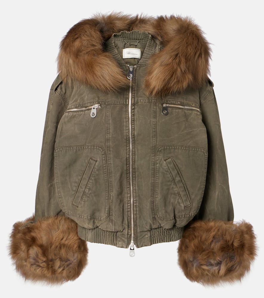 Cotton canvas bomber jacket