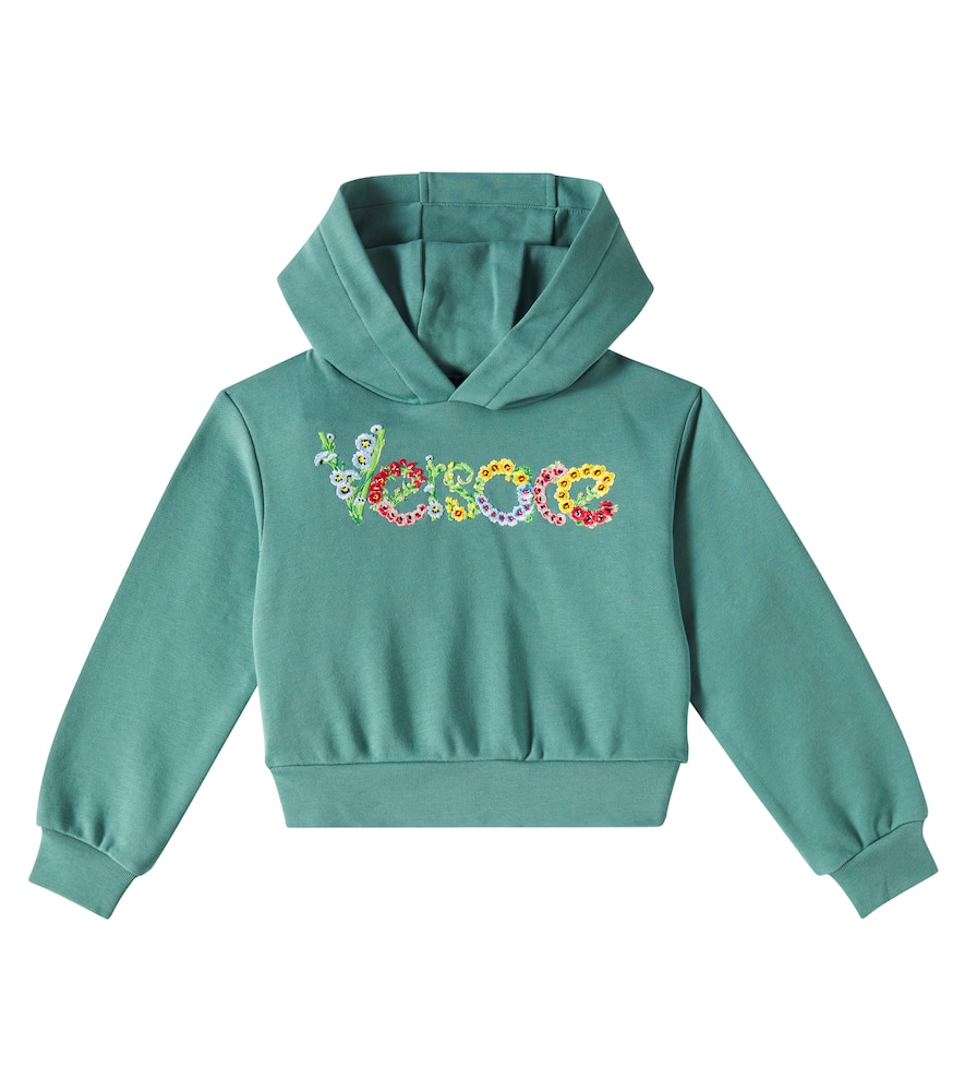 Logo cotton jersey hoodie
