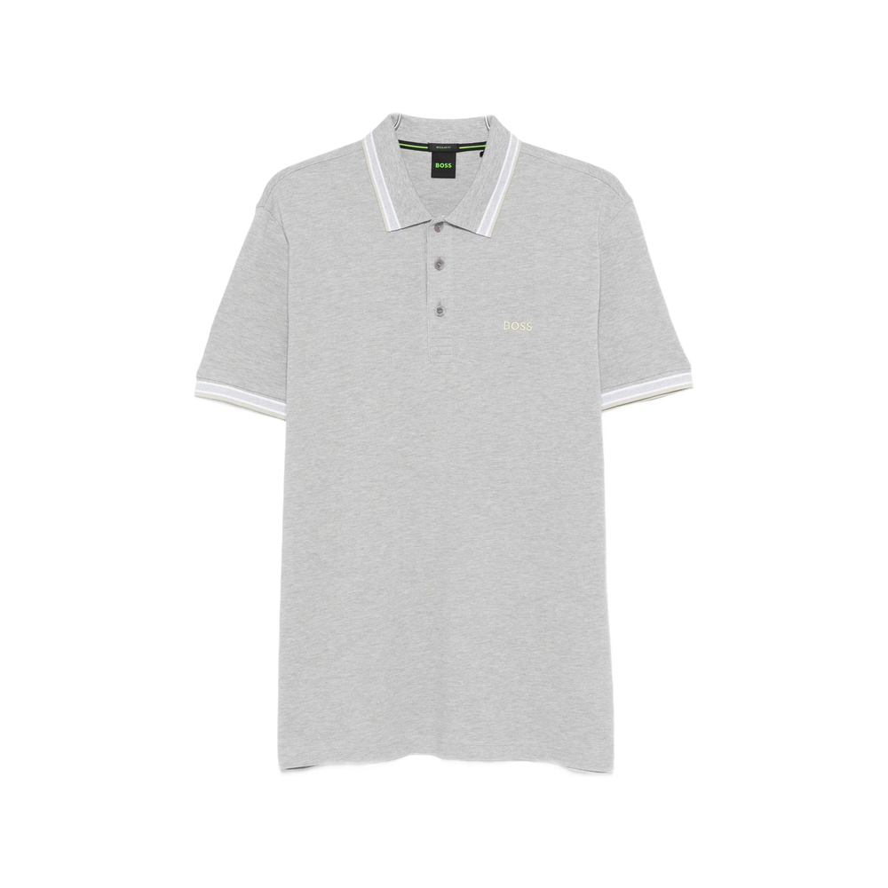 Striped-collar Polo Shirt