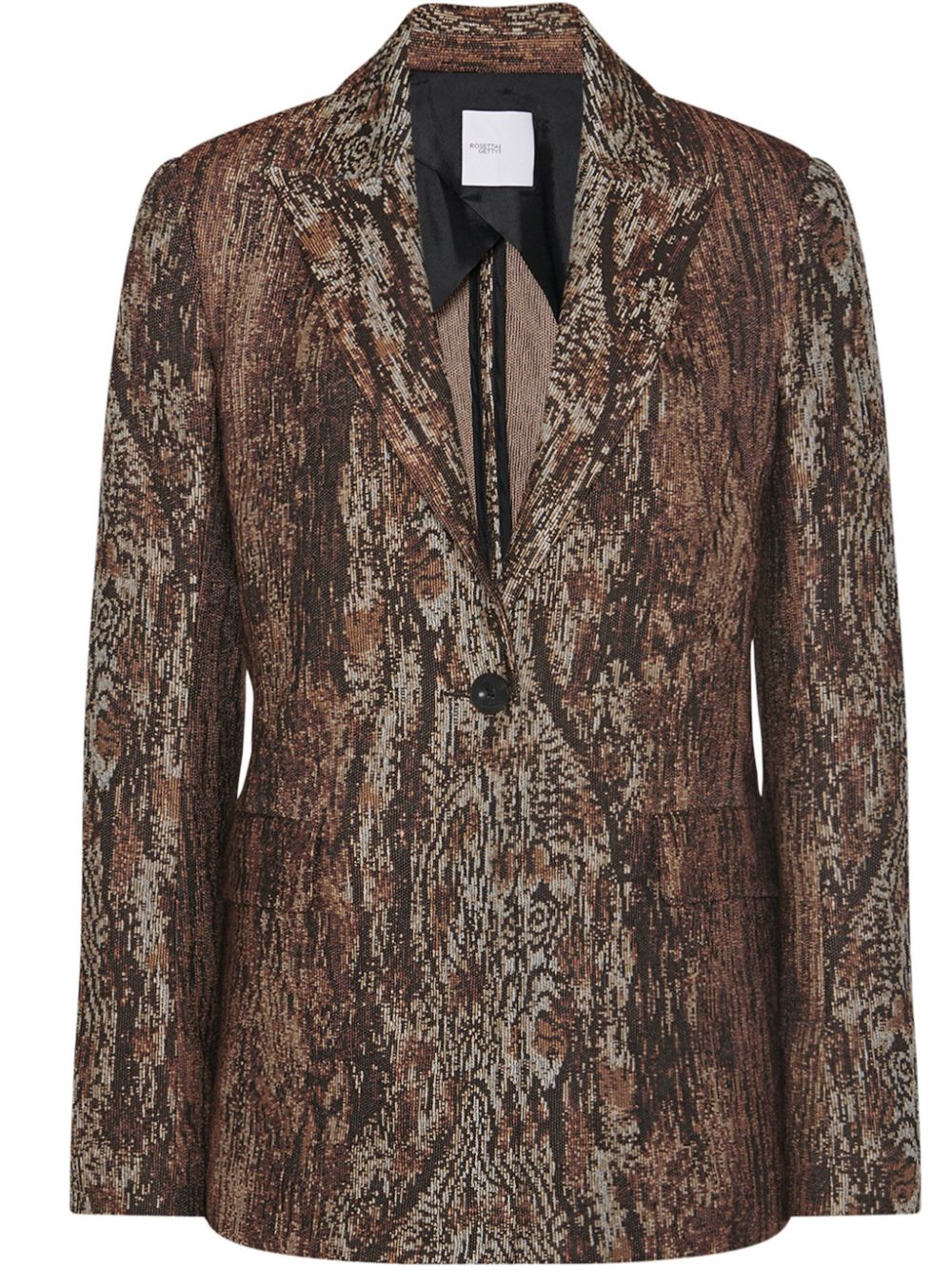 Printed peak lapel jacket - Brown