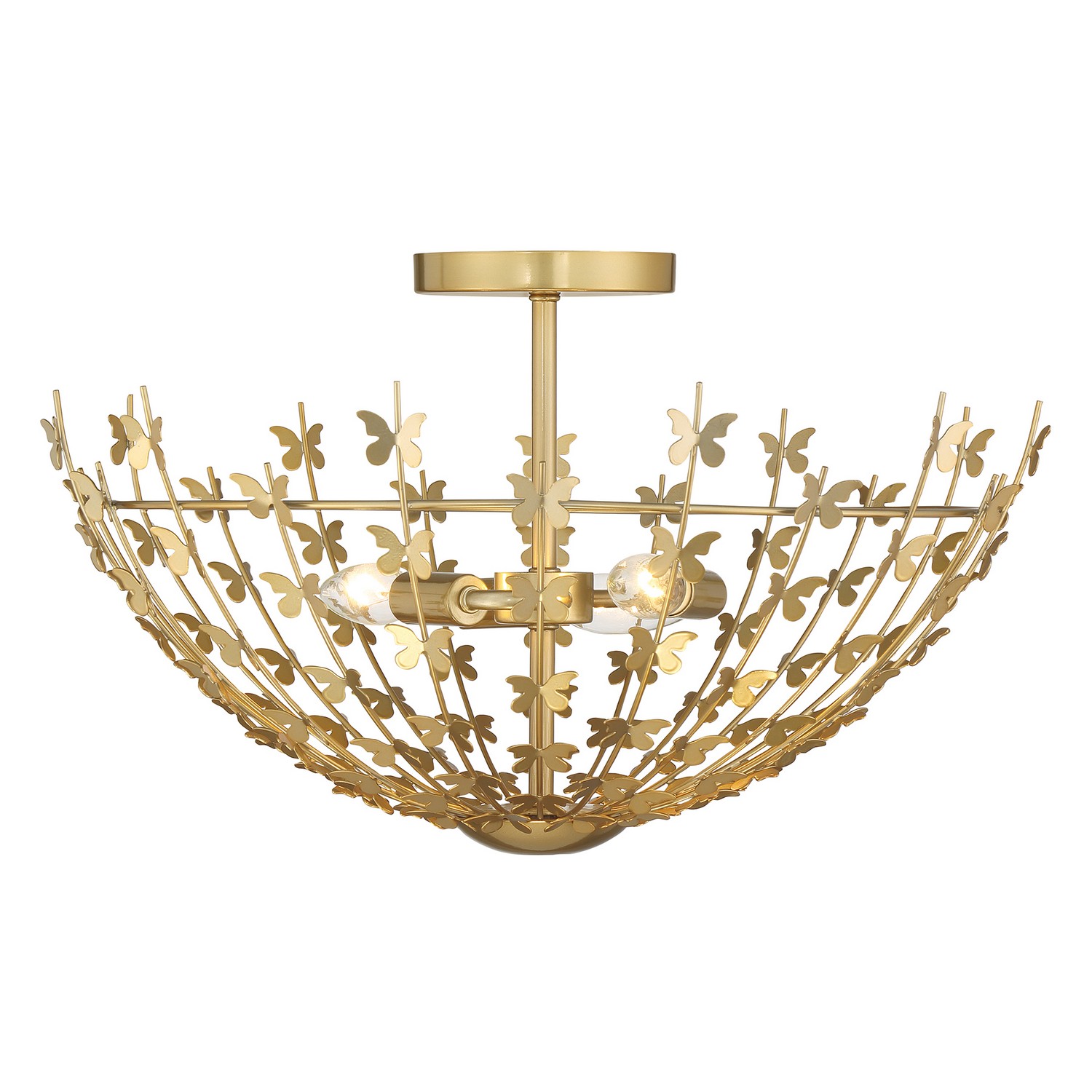 Birch 3-Light Ceiling Light in Burnished Bra