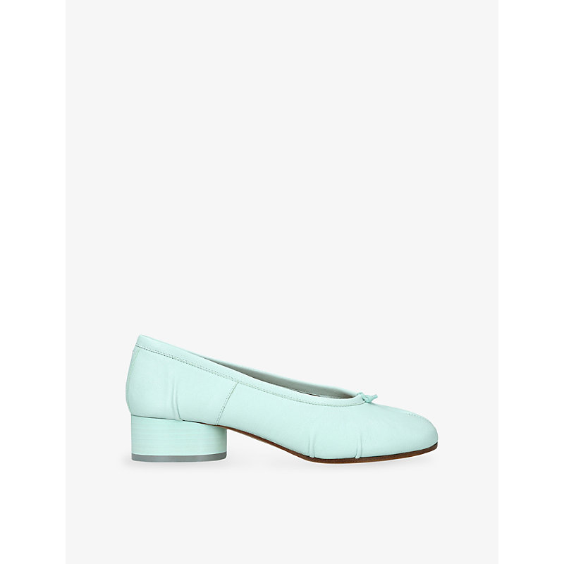 Womens Tabi Ballerina Leather Heeled Shoes