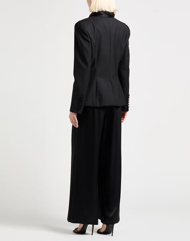 Woman Blazer Black Size 8 Virgin Wool, Viscose, Silk, Elastane