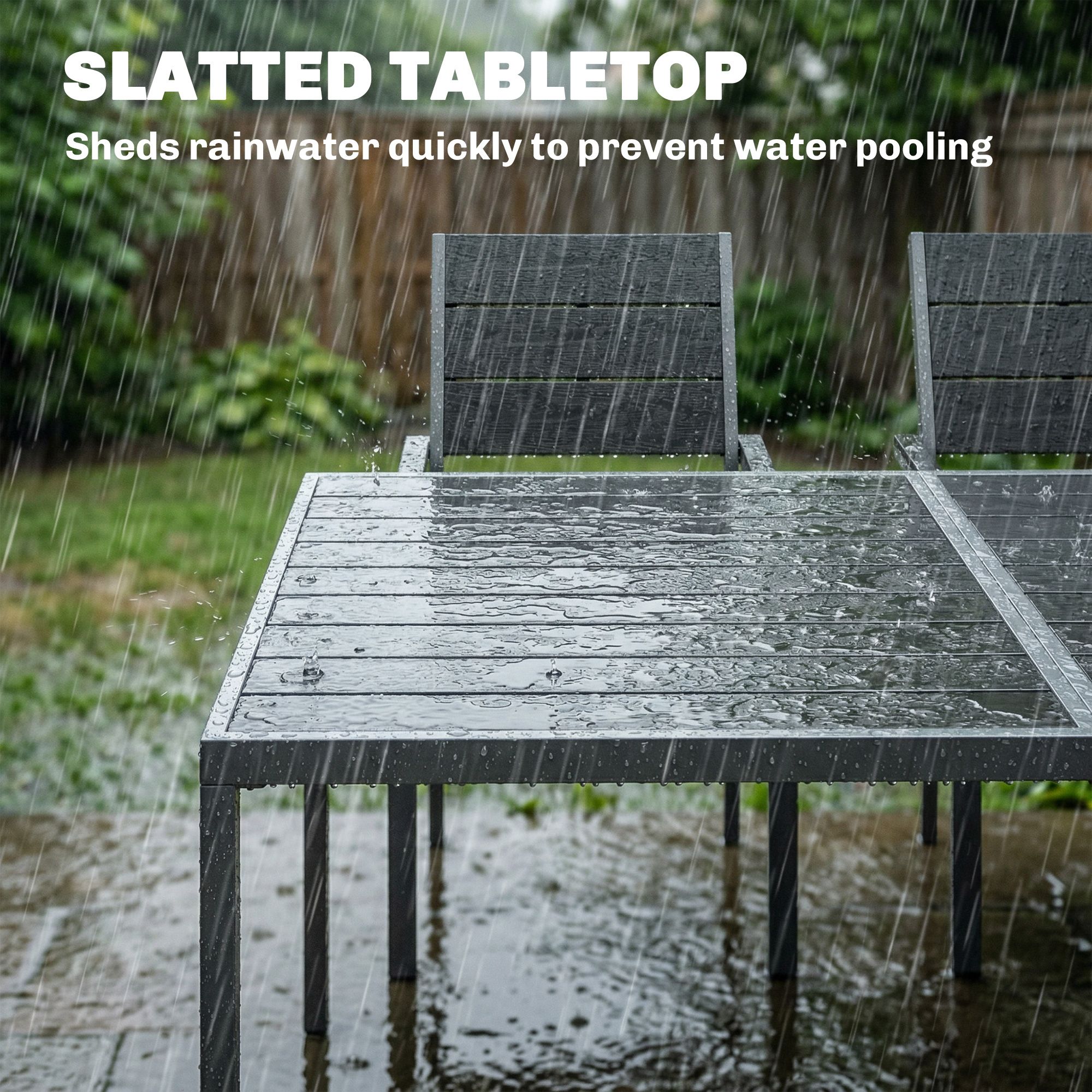 Outsunny 7 Pieces Outdoor Dining Set, Garden Table And Chairs Set, Black
