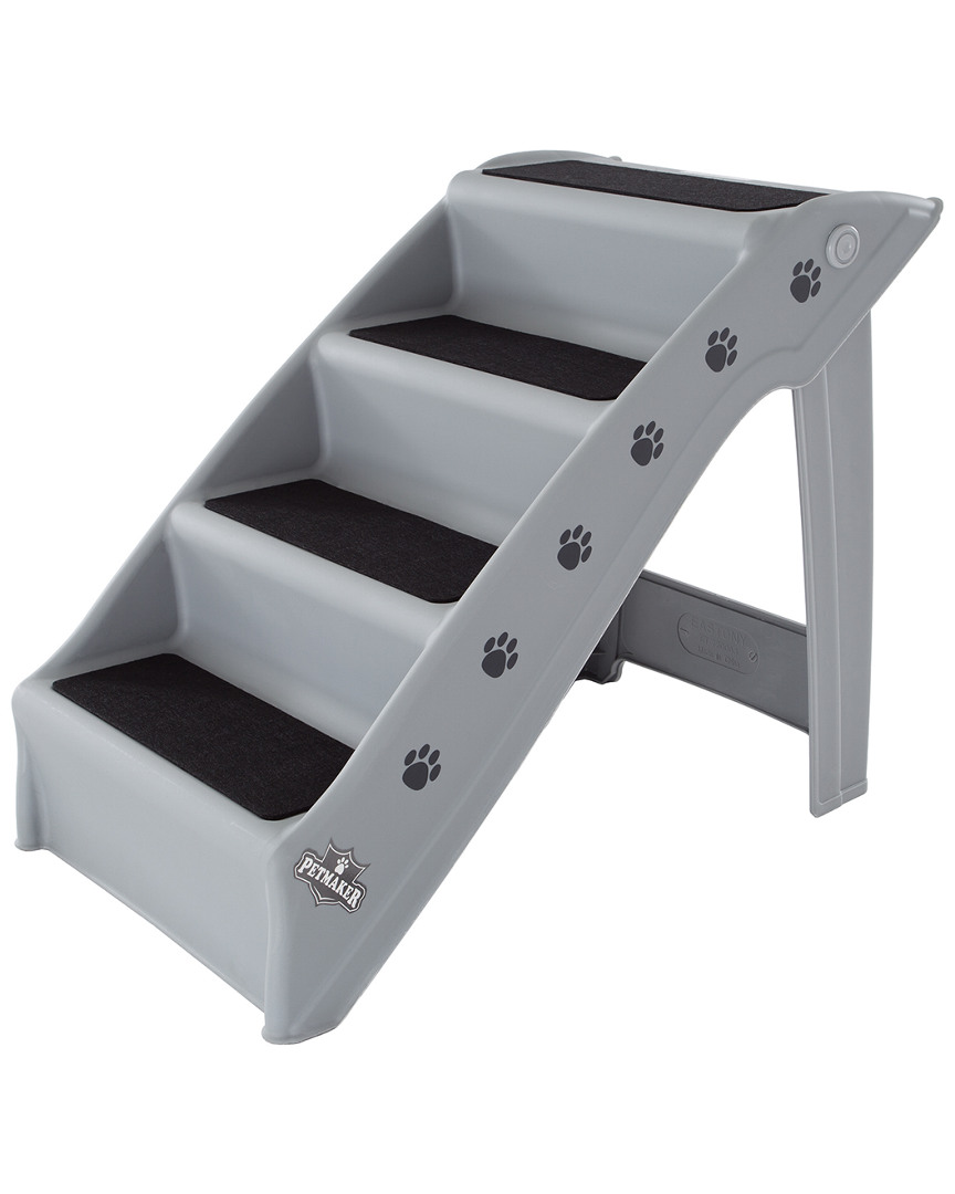 Petmaker Folding Plastic Pet Stairs Durable Indoor or Outdoor 4 Step Design