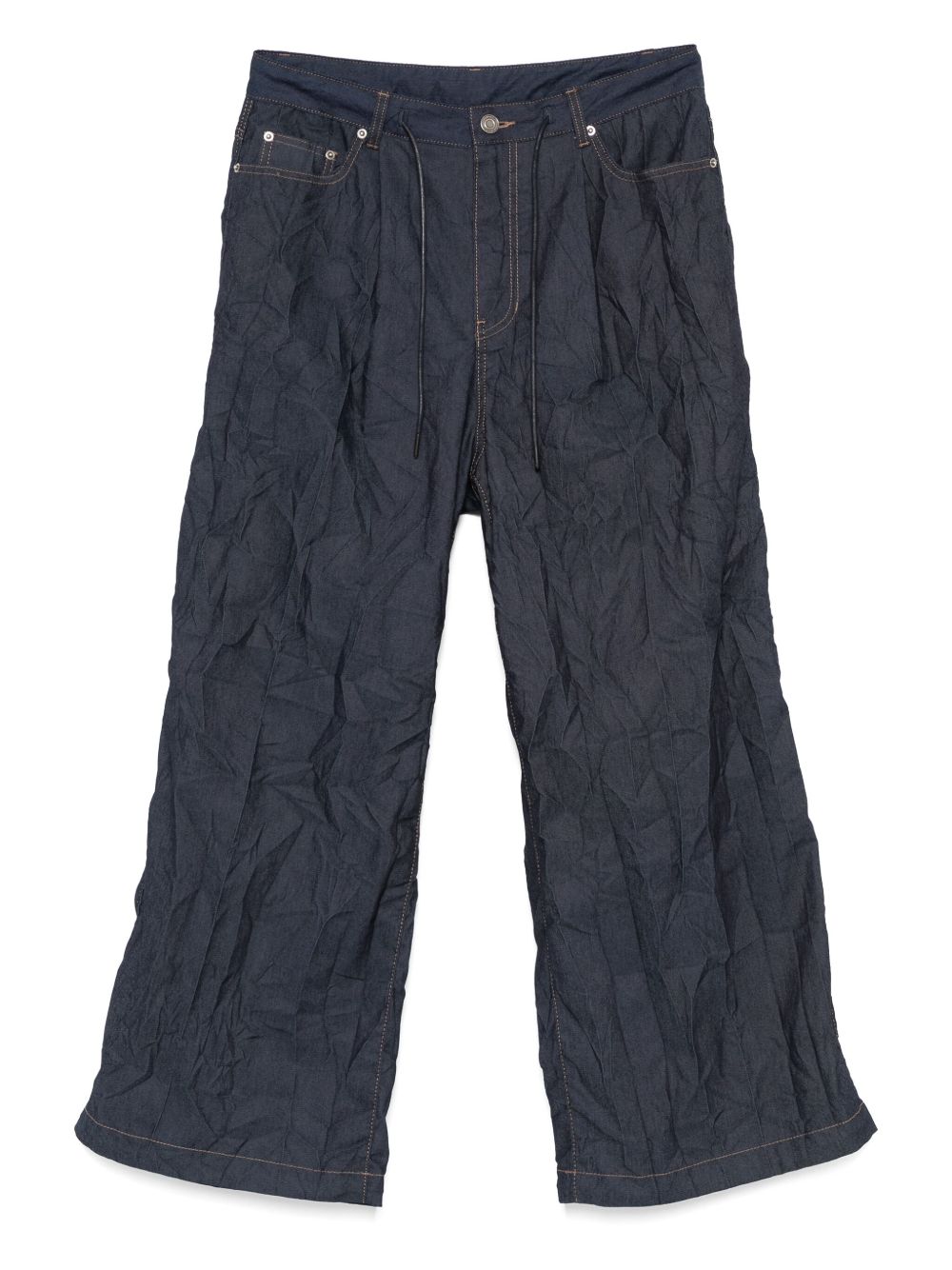 Juun.J crease-effect trousers - Blue