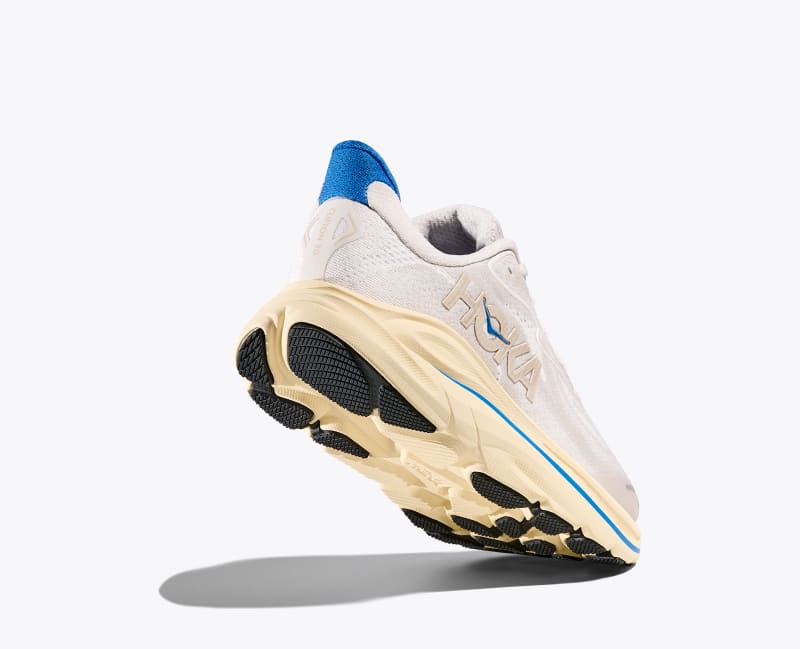 HOKA Clifton 10 Shoes in Stucco/Virtual Blue