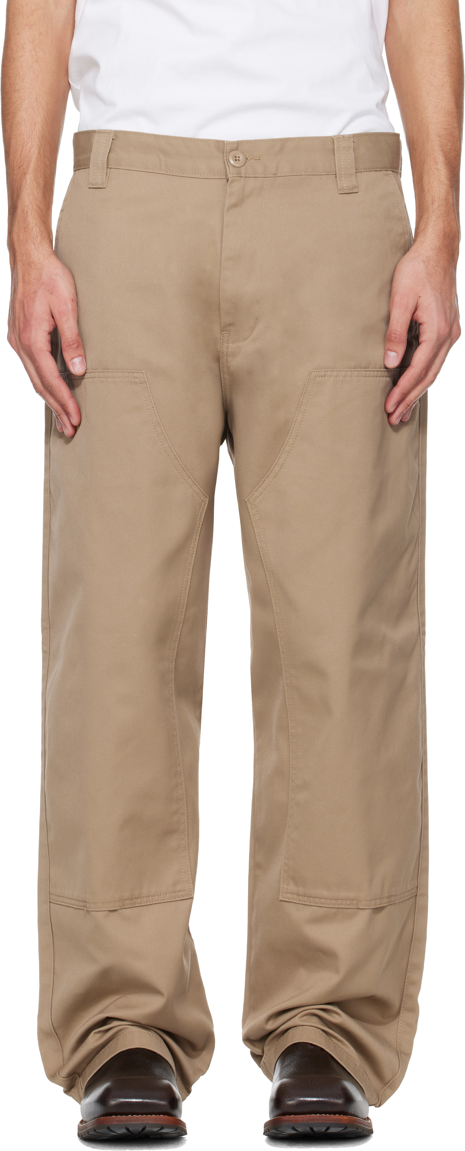 Tan Brady Double Knee Chino Trousers