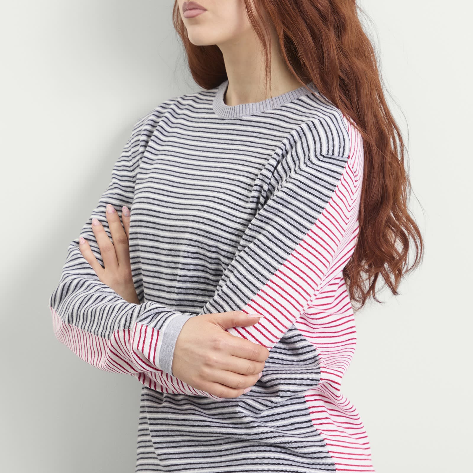 Women's Pablo Stripes Jumper Grey/Pink