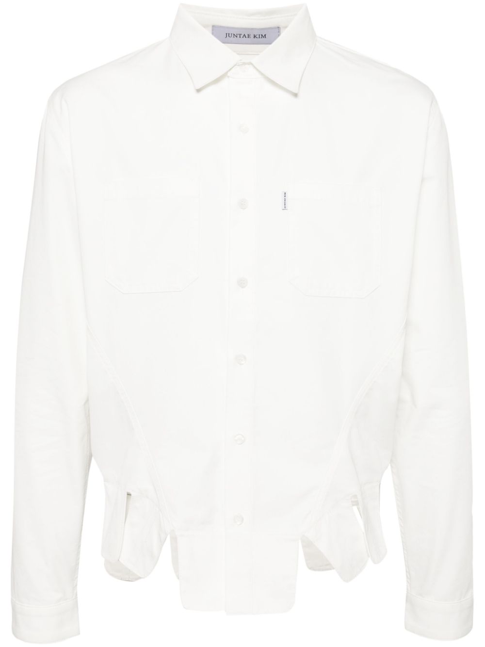 Square petal corset shirt - White