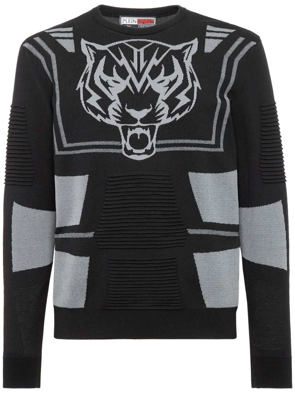 Logo-print knitted jumper - Black