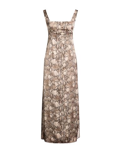 Woman Maxi dress Beige Size 4 Recycled polyester, Polyester