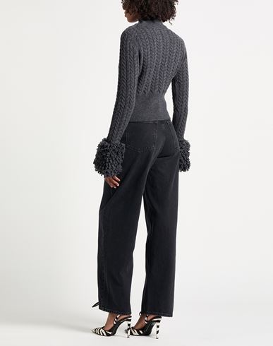 Woman Turtleneck Gunmetal Size L Merino Wool, Cashmere