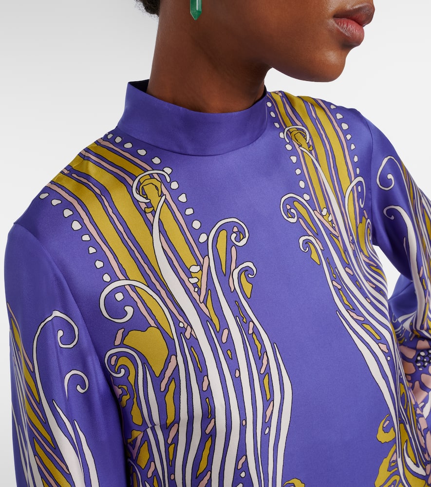 Make An Exit printed silk satin blouse