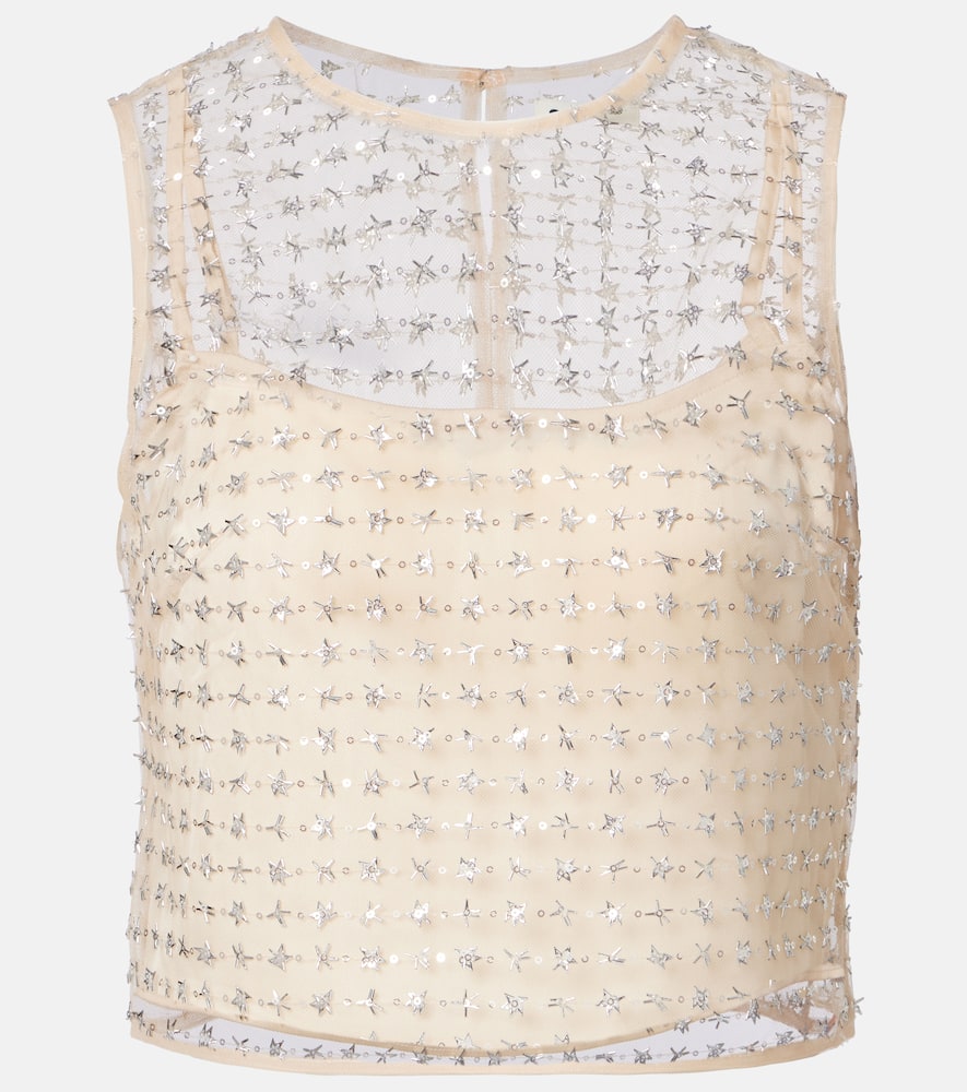 Seraphina sequined tulle top