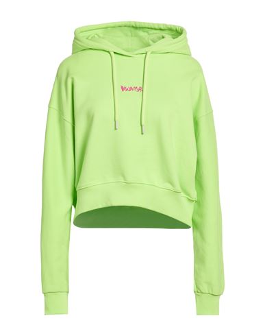 Woman Sweatshirt Lime green Size S Cotton