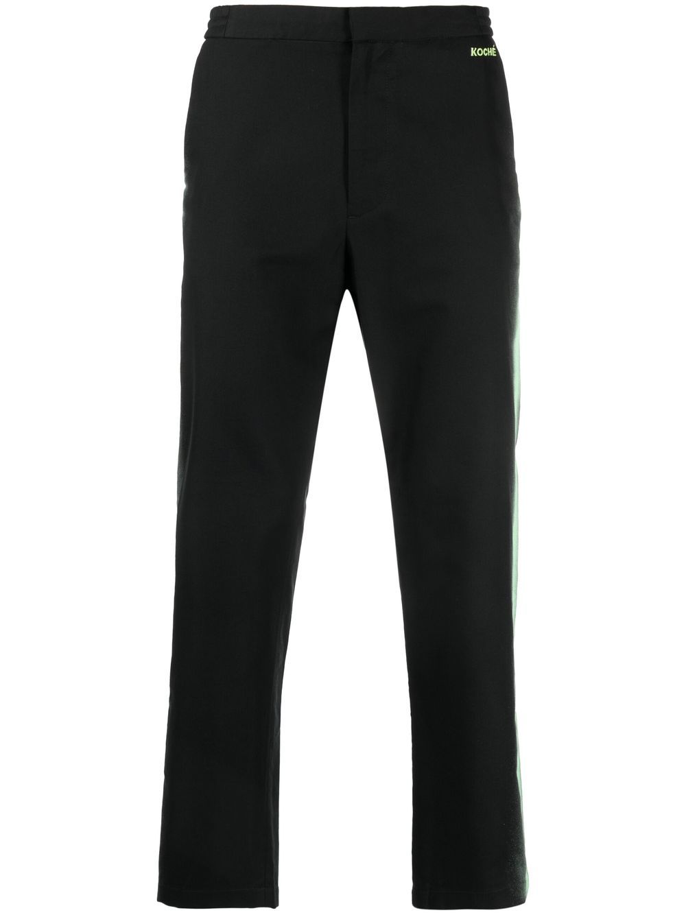 Side-stripe straight-leg trousers - Black