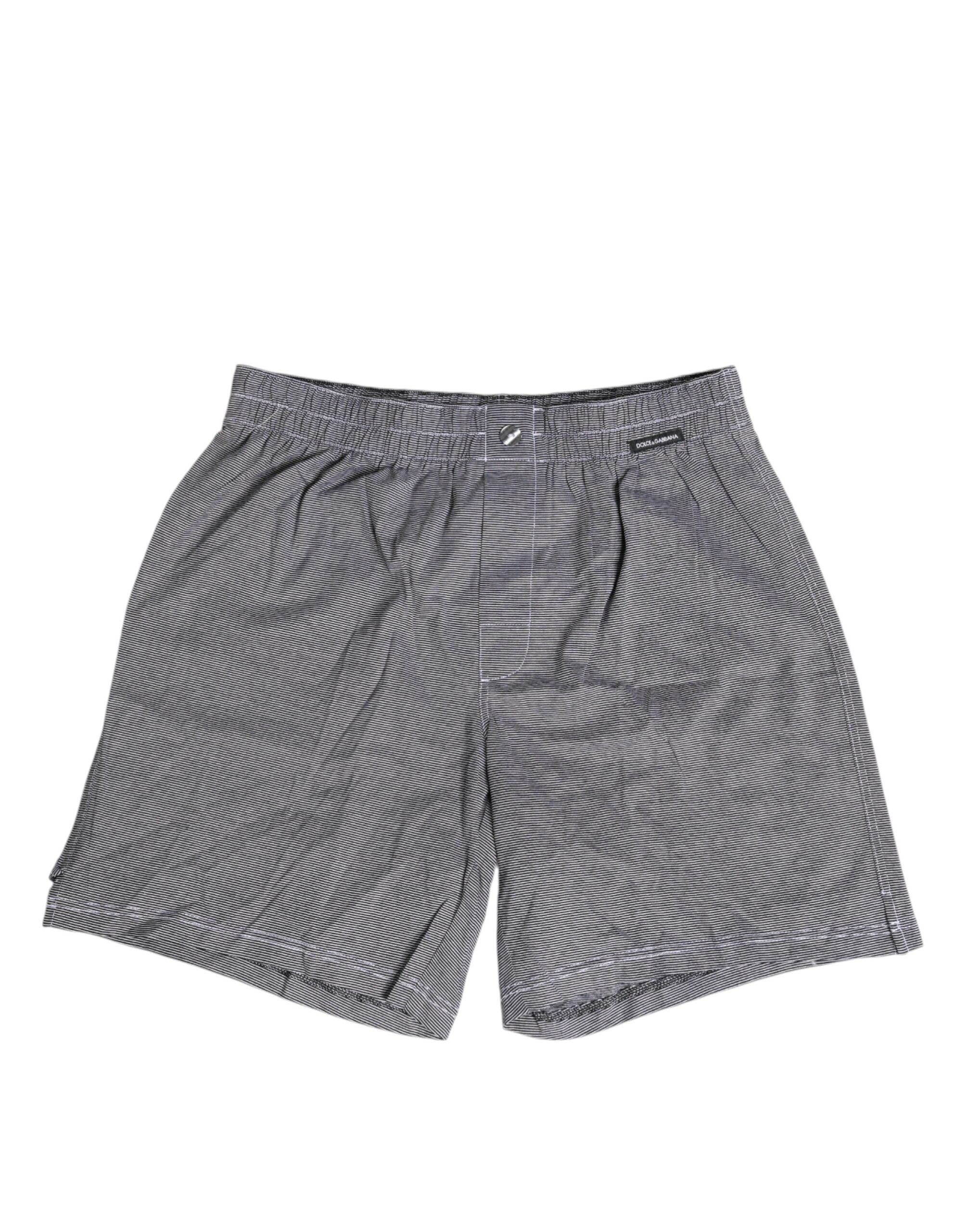 Gray Striped Cotton Regular Boxer Underwear Clothing
