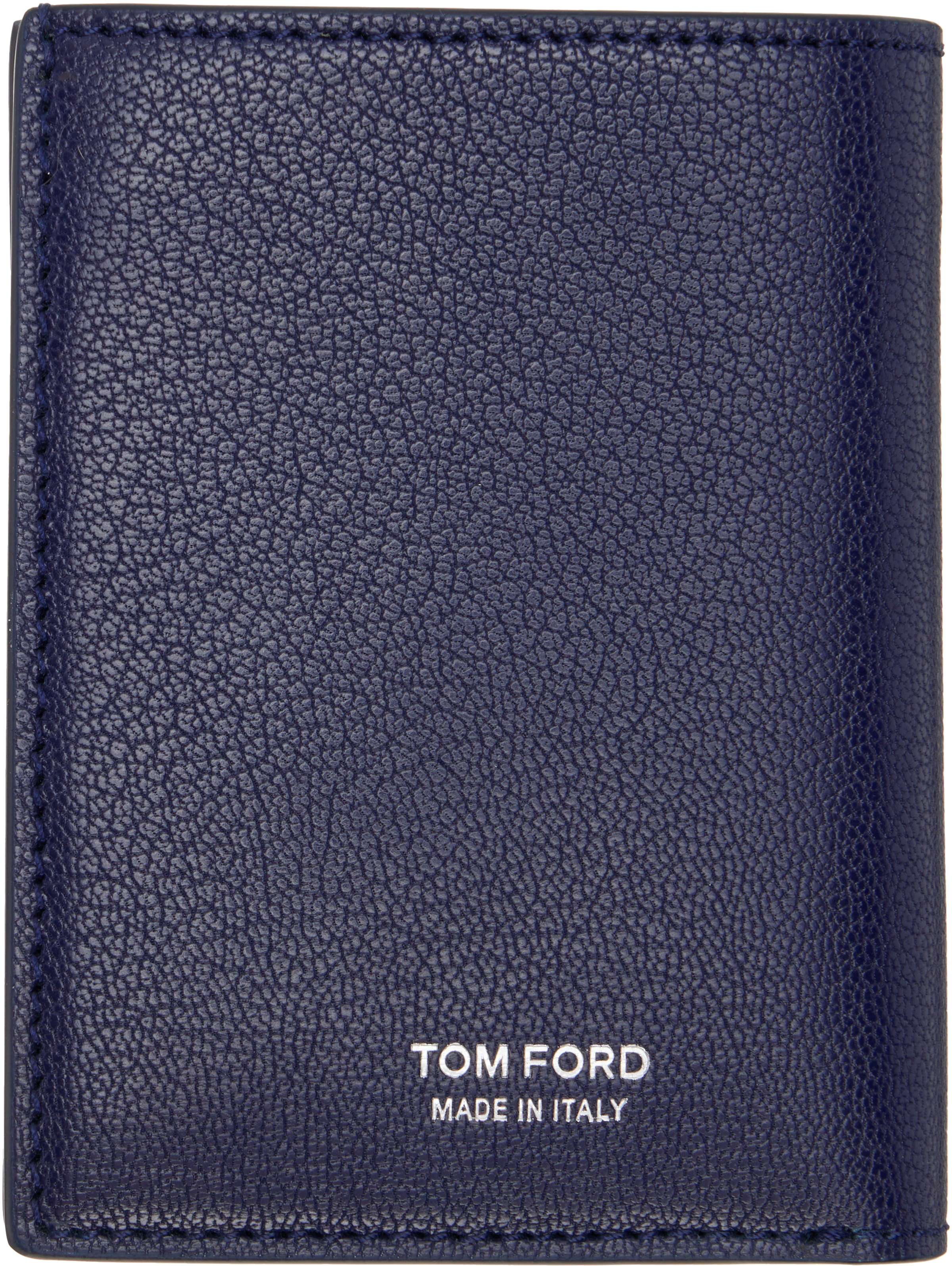 Navy Elongated T Line Folding Card Holder