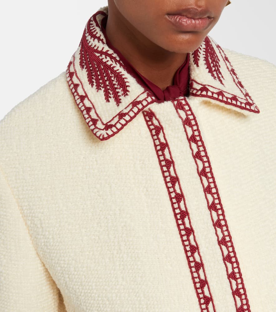 Embroidered wool bouclé jacket