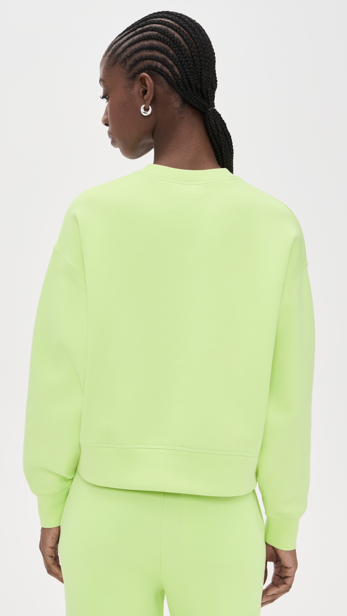 Women's Cotton Jersey Sweatshirt Lime Green