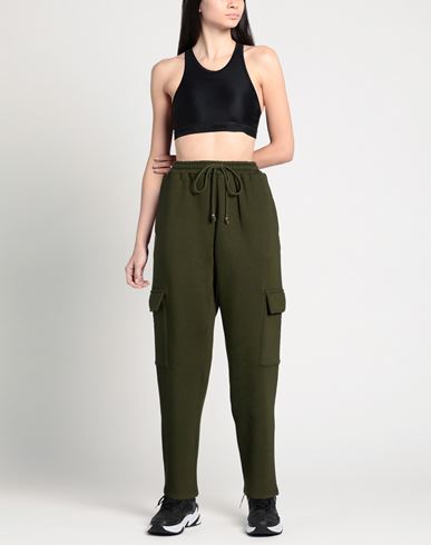 Woman Pants Military green Size L Cotton
