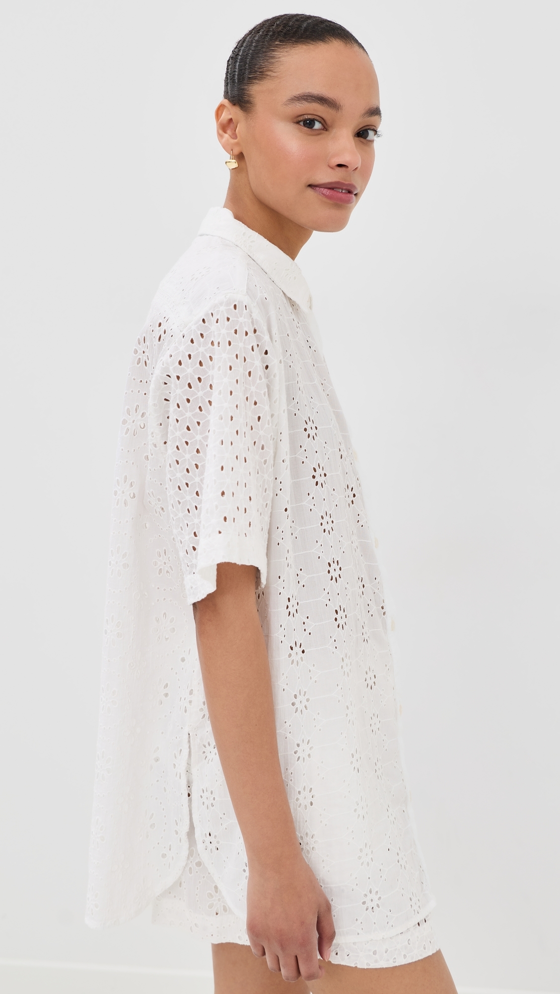 Short Sleeve Shirt & Shorts Set White