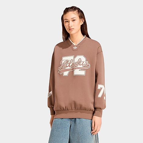 Women's Originals V-Neck Baseball Crew Sweatshirt in Earth Strata