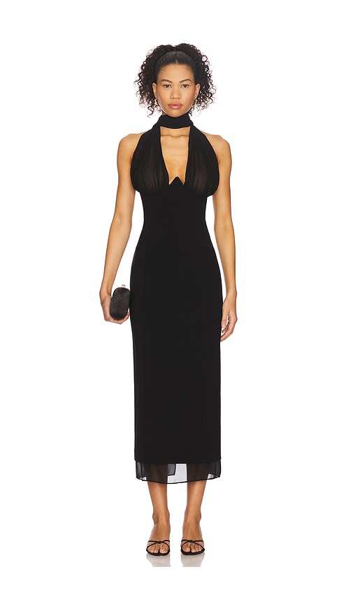 Camila Coelho Luzina Midi Dress in Black. - XL also in XXS, XS, S