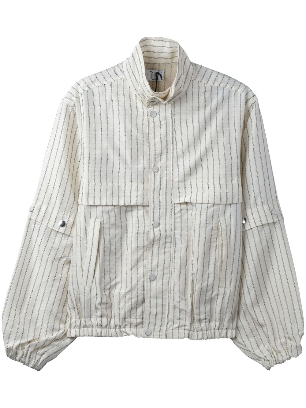 Striped bomber jacket - White