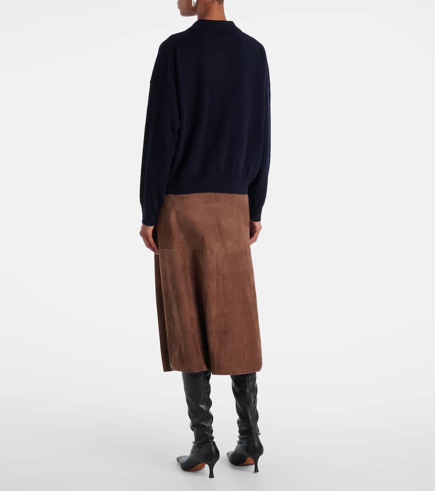 Wool and cashmere polo sweater