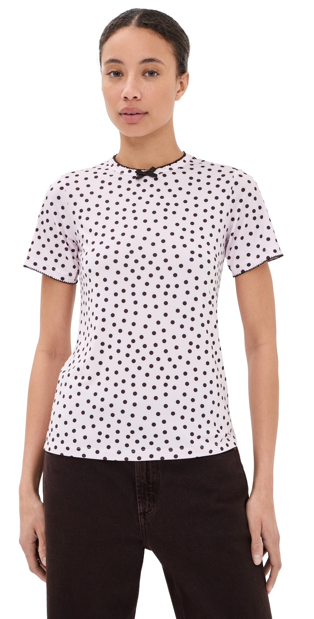 T-Shirt Brown Velvet Bow