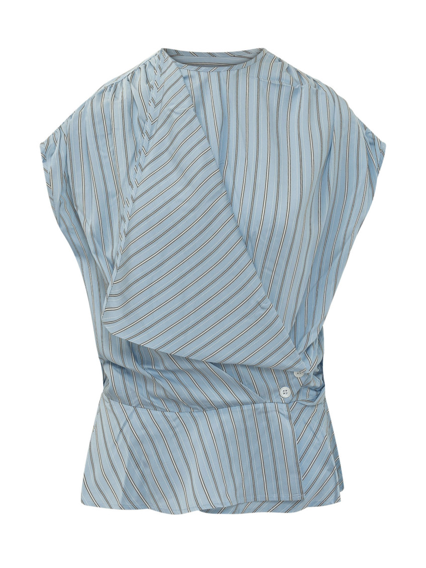 Blue Stripes Round Neck Top