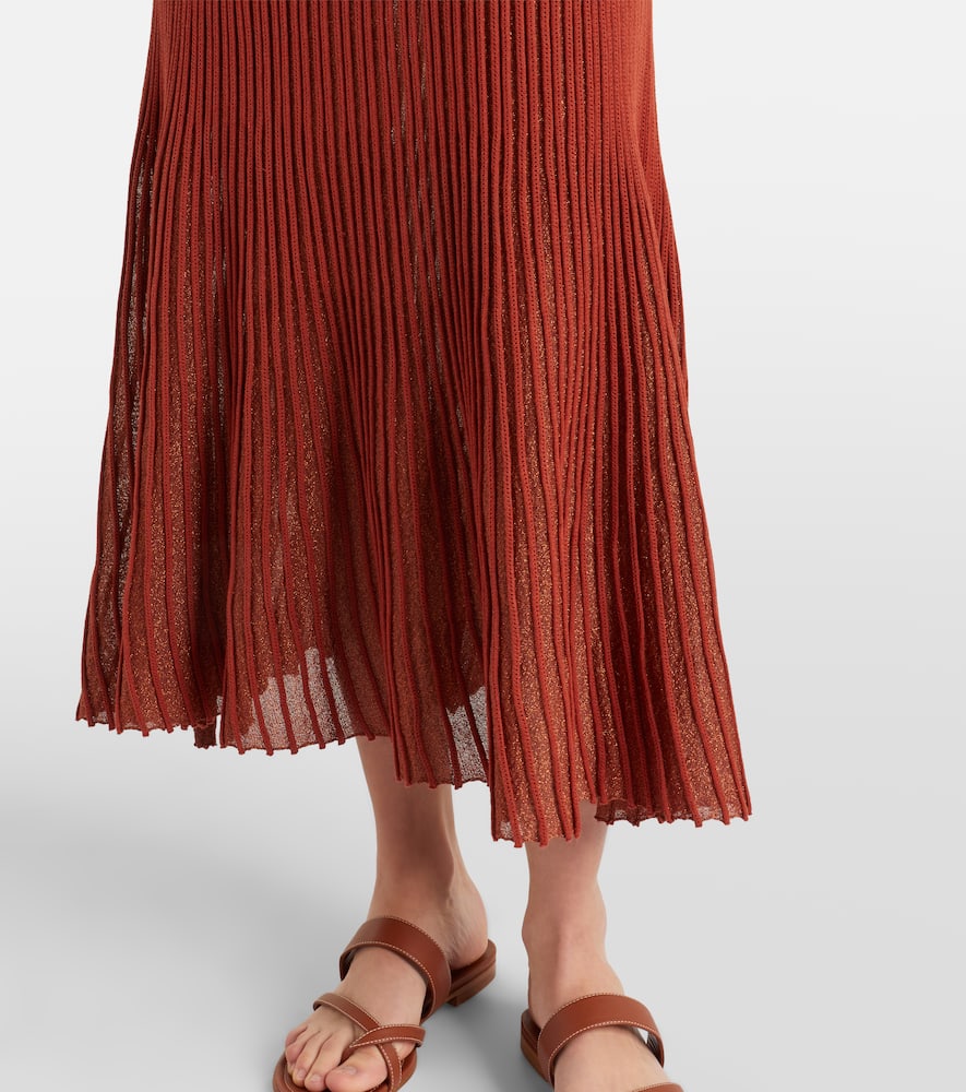 Noelle knitted lamé midi dress