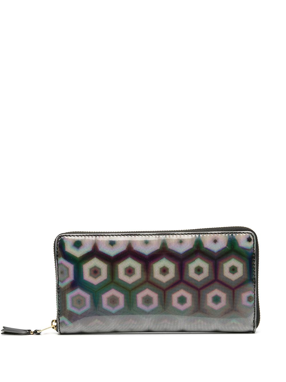 Geometric-print continental wallet - Black