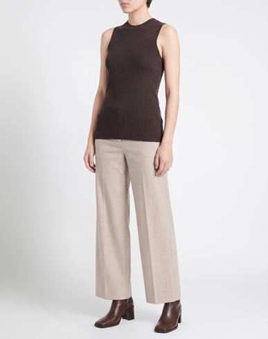 Woman Top Dark brown Size L Virgin Wool