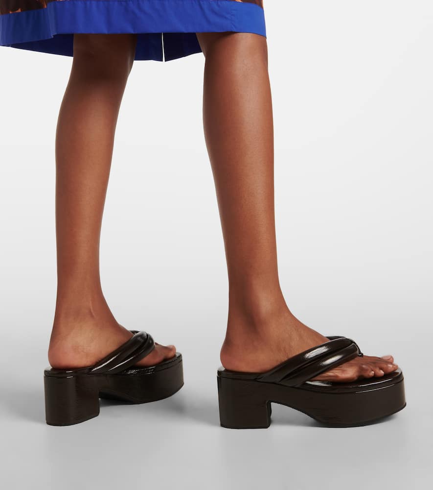 Leather platform sandals