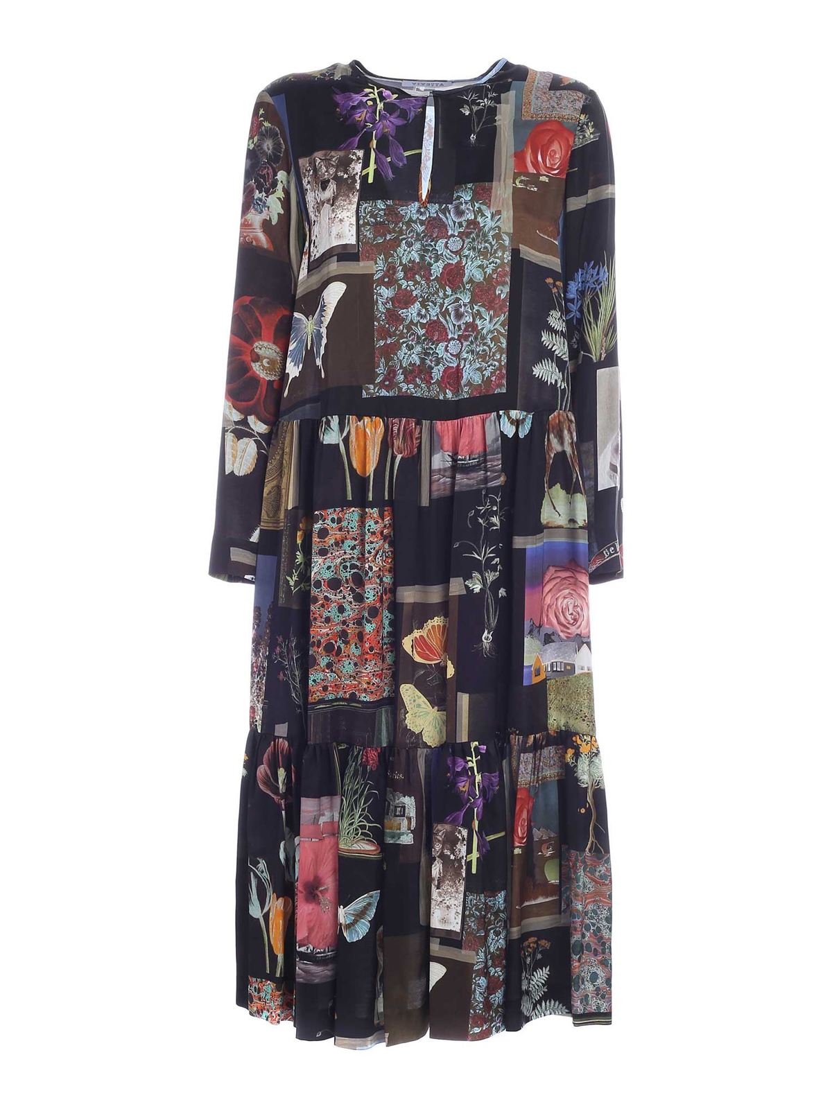 Printed multicolor flounced dress