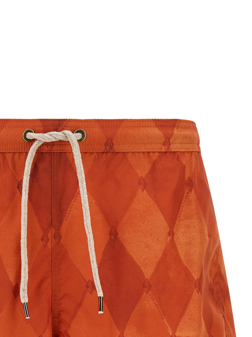 Ballantyne - swim shorts elastic waistband button and pocket