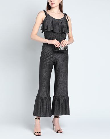 Woman Jumpsuit Black Size L Polyester, Polyamide, Rubber