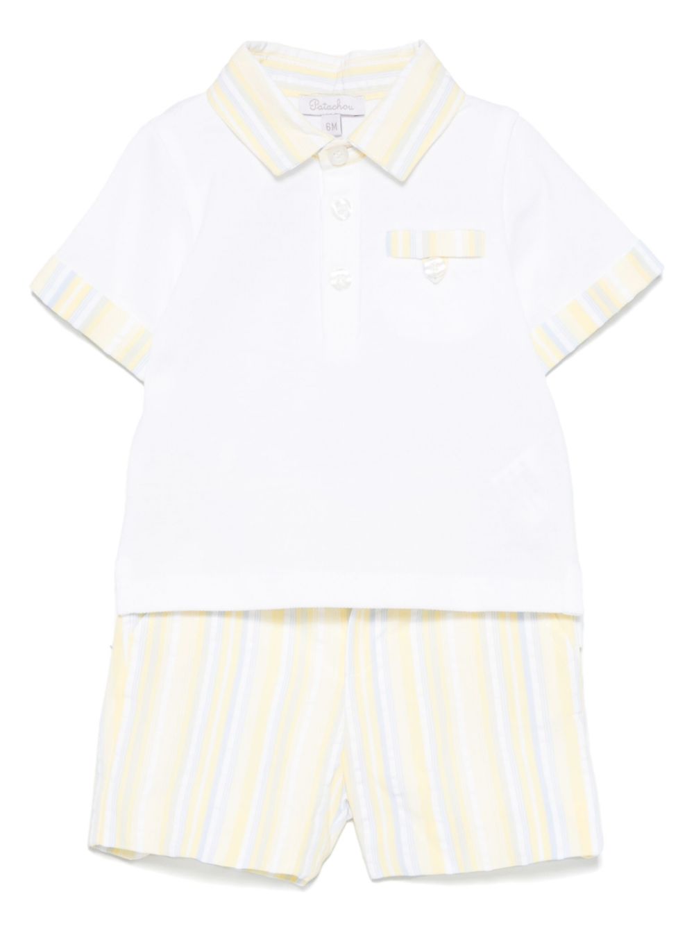 Striped shorts set - White
