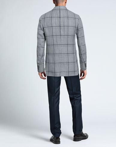 Man Blazer Slate blue Size 40 Linen, Virgin Wool