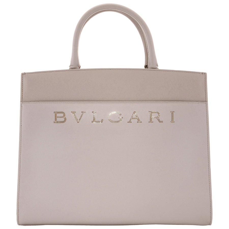 Leather Logo Embossed Tote Bag