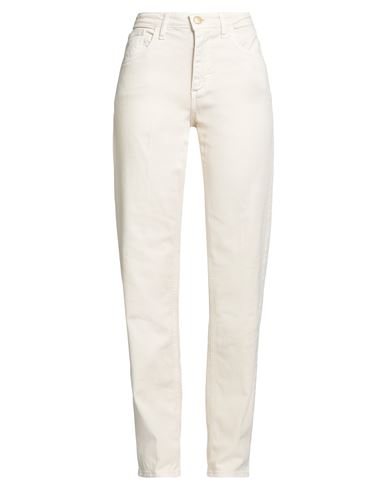 Woman Pants Beige Size 4 Cotton, Elastane