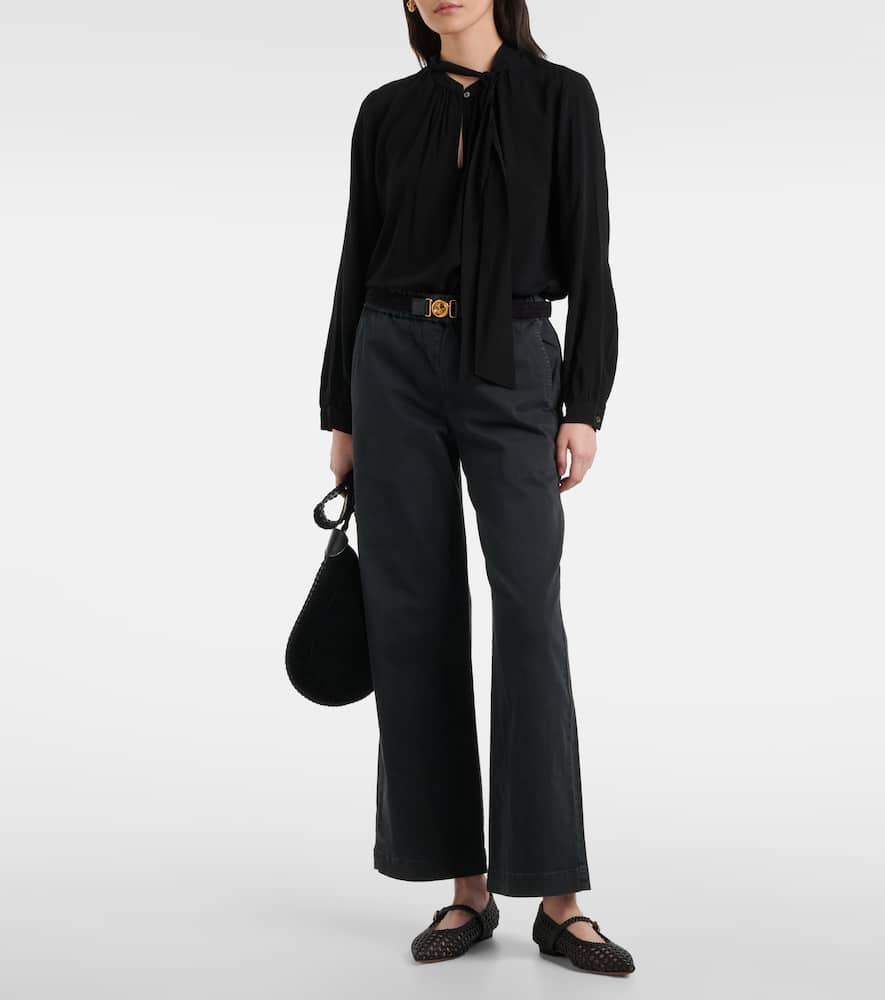 Gabrielle draped rayon challis blouse